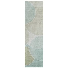 Machine Washable Indoor/Outdoor Chantille ACN2746 Teal 2'3" x 7'6" Runner Rug