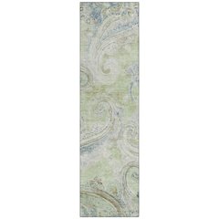 Machine Washable Indoor/Outdoor Chantille ACN2747 Green 2'3" x 7'6" Runner Rug