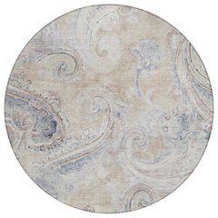 Machine Washable Indoor/Outdoor Chantille ACN2747 Brown 8' x 8' Round Rug