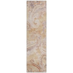 Machine Washable Indoor/Outdoor Chantille ACN2747 Orange 2'3" x 7'6" Runner Rug