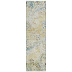 Machine Washable Indoor/Outdoor Chantille ACN2747 Gold 2'3" x 7'6" Runner Rug
