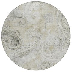 Machine Washable Indoor/Outdoor Chantille ACN2747 Brown 8' x 8' Round Rug