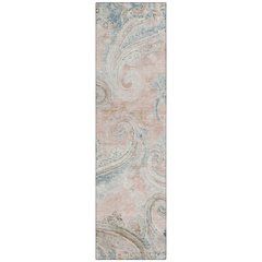 Machine Washable Indoor/Outdoor Chantille ACN2747 Pink 2'3" x 7'6" Runner Rug