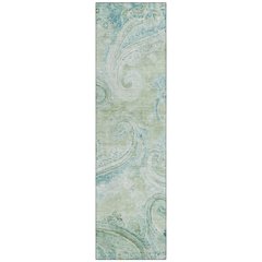 Machine Washable Indoor/Outdoor Chantille ACN2747 Green 2'3" x 7'6" Runner Rug