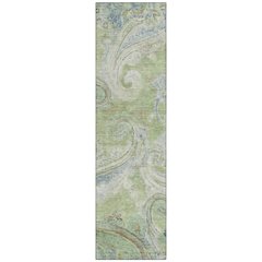 Machine Washable Indoor/Outdoor Chantille ACN2748 Green 2'3" x 7'6" Runner Rug