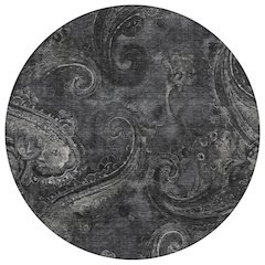 Machine Washable Indoor/Outdoor Chantille ACN2748 Gray 8' x 8' Round Rug