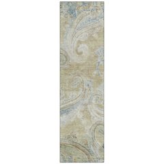 Machine Washable Indoor/Outdoor Chantille ACN2748 Gold 2'3" x 7'6" Runner Rug