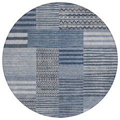 Machine Washable Indoor/Outdoor Chantille ACN2749 Blue 8' x 8' Round Rug