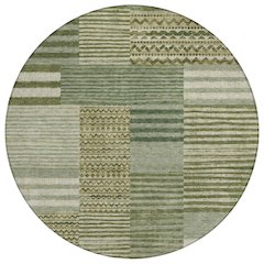 Machine Washable Indoor/Outdoor Chantille ACN2749 Green 8' x 8' Round Rug