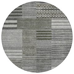 Machine Washable Indoor/Outdoor Chantille ACN2749 Gray 8' x 8' Round Rug