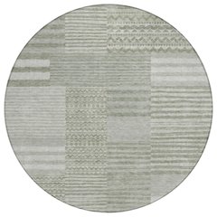 Machine Washable Indoor/Outdoor Chantille ACN2749 Green 8' x 8' Round Rug