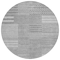 Machine Washable Indoor/Outdoor Chantille ACN2749 Gray 8' x 8' Round Rug