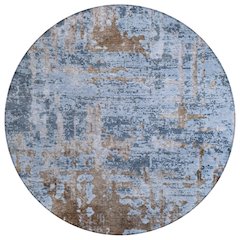 Machine Washable Indoor/Outdoor Chantille ACN2750 Blue 8' x 8' Round Rug