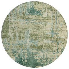 Machine Washable Indoor/Outdoor Chantille ACN2750 Green 8' x 8' Round Rug