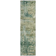 Machine Washable Indoor/Outdoor Chantille ACN2750 Green 2'3" x 7'6" Runner Rug