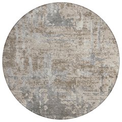 Machine Washable Indoor/Outdoor Chantille ACN2750 Brown 8' x 8' Round Rug