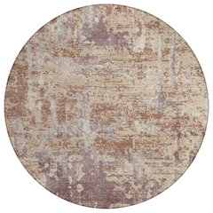 Machine Washable Indoor/Outdoor Chantille ACN2750 Orange 8' x 8' Round Rug