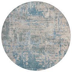 Machine Washable Indoor/Outdoor Chantille ACN2750 Teal 8' x 8' Round Rug