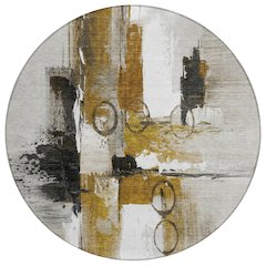 Machine Washable Indoor/Outdoor Chantille ACN2751 Brown 8' x 8' Round Rug