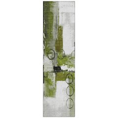 Machine Washable Indoor/Outdoor Chantille ACN2751 Green 2'3" x 7'6" Runner Rug