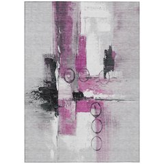 Machine Washable Indoor/Outdoor Chantille ACN2751 Pink 3' x 5' Rug