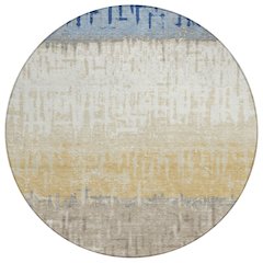 Machine Washable Indoor/Outdoor Chantille ACN2752 Blue 8' x 8' Round Rug