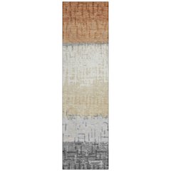 Machine Washable Indoor/Outdoor Chantille ACN2752 Orange 2'3" x 7'6" Runner Rug