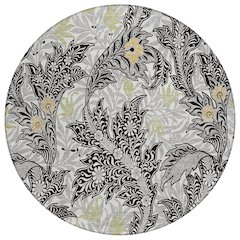 Machine Washable Indoor/Outdoor Chantille ACN2753 Black 8' x 8' Round Rug