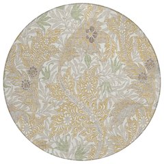 Machine Washable Indoor/Outdoor Chantille ACN2753 Gold 8' x 8' Round Rug