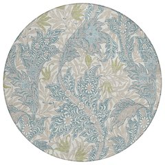 Machine Washable Indoor/Outdoor Chantille ACN2753 Teal 8' x 8' Round Rug
