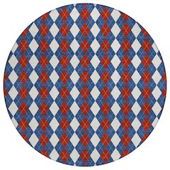 Machine Washable Indoor/Outdoor Chantille ACN2754 Blue 8' x 8' Round Rug