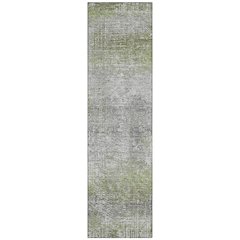 Machine Washable Indoor/Outdoor Chantille ACN2756 Green 2'3" x 7'6" Runner Rug