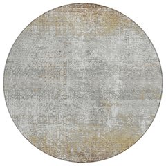 Machine Washable Indoor/Outdoor Chantille ACN2756 Gray 8' x 8' Round Rug