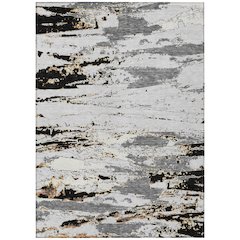 Machine Washable Indoor/Outdoor Chantille ACN2757 Black 3' x 5' Rug