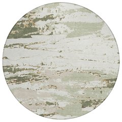 Machine Washable Indoor/Outdoor Chantille ACN2757 Green 8' x 8' Round Rug