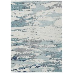 Machine Washable Indoor/Outdoor Chantille ACN2757 Teal 3' x 5' Rug