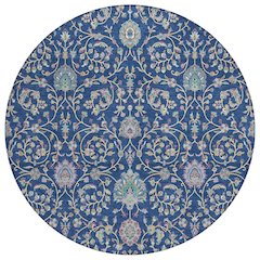 Machine Washable Indoor/Outdoor Chantille ACN2758 Blue 8' x 8' Round Rug