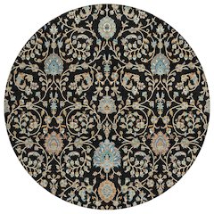 Machine Washable Indoor/Outdoor Chantille ACN2758 Black 8' x 8' Round Rug