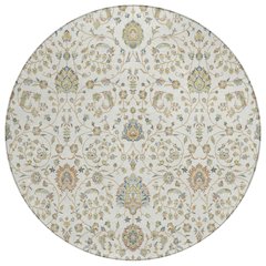Machine Washable Indoor/Outdoor Chantille ACN2758 Ivory 8' x 8' Round Rug