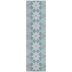 Machine Washable Indoor/Outdoor Chantille ACN2759 Teal 2'3" x 7'6" Runner Rug