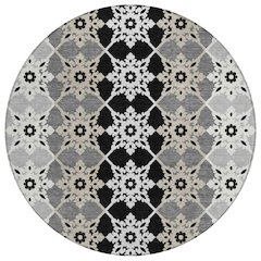 Machine Washable Indoor/Outdoor Chantille ACN2759 Gray 8' x 8' Round Rug