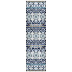 Machine Washable Indoor/Outdoor Chantille ACN2760 Blue 2'3" x 7'6" Runner Rug