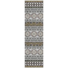 Machine Washable Indoor/Outdoor Chantille ACN2760 Black 2'3" x 7'6" Runner Rug