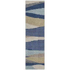 Machine Washable Indoor/Outdoor Chantille ACN2761 Blue 2'3" x 7'6" Runner Rug
