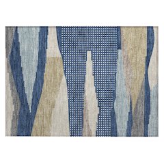 Machine Washable Indoor/Outdoor Chantille ACN2761 Blue 1'8" x 2'6" Rug