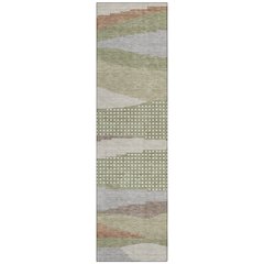 Machine Washable Indoor/Outdoor Chantille ACN2761 Green 2'3" x 7'6" Runner Rug