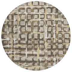 Machine Washable Indoor/Outdoor Chantille ACN2762 Brown 8' x 8' Round Rug