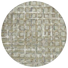Machine Washable Indoor/Outdoor Chantille ACN2762 Green 8' x 8' Round Rug