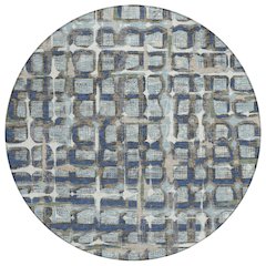 Machine Washable Indoor/Outdoor Chantille ACN2762 Blue 8' x 8' Round Rug