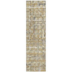 Machine Washable Indoor/Outdoor Chantille ACN2762 Gold 2'3" x 7'6" Runner Rug